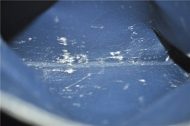 Authentic GUCCI Vintage Shoulder Hand Bag Purse GG PVC Leather Navy Blue 0928G