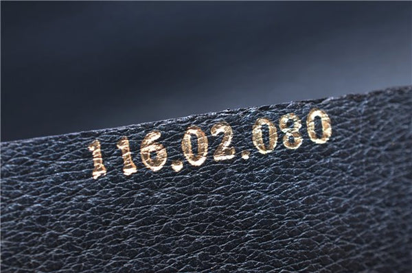 Authentic GUCCI Vintage Shoulder Hand Bag Purse GG PVC Leather Navy Blue 0928G