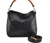 Authentic GUCCI Bamboo 2way Hand Shoulder Bag Purse Leather Black Junk 0930I