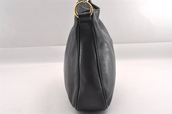 Authentic GUCCI Bamboo 2way Hand Shoulder Bag Purse Leather Black Junk 0930I