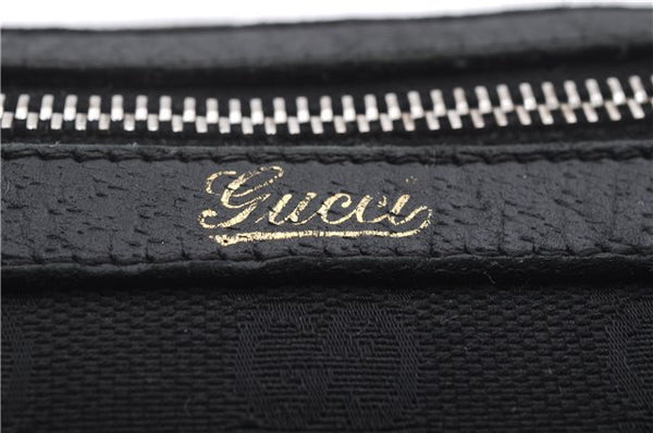 Authentic GUCCI Abbey Hand Boston Bag GG Canvas Leather 130942 Black 0931D