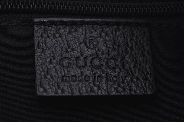 Authentic GUCCI Abbey Hand Boston Bag GG Canvas Leather 130942 Black 0931D