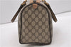 Authentic GUCCI Web Sherry Line Hand Boston Bag GG PVC Leather Brown 0932G