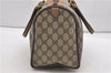 Authentic GUCCI Web Sherry Line Hand Boston Bag GG PVC Leather Brown 0932G