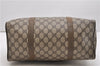 Authentic GUCCI Web Sherry Line Hand Boston Bag GG PVC Leather Brown 0932G