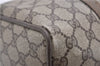 Authentic GUCCI Web Sherry Line Hand Boston Bag GG PVC Leather Brown 0932G