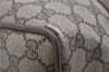 Authentic GUCCI Web Sherry Line Hand Boston Bag GG PVC Leather Brown 0932G