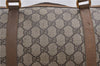 Authentic GUCCI Web Sherry Line Hand Boston Bag GG PVC Leather Brown 0932G