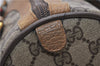 Authentic GUCCI Web Sherry Line Hand Boston Bag GG PVC Leather Brown 0932G