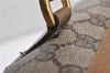 Authentic GUCCI Web Sherry Line Hand Boston Bag GG PVC Leather Brown 0932G