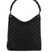 Authentic GUCCI Bamboo Shoulder Hand Bag Purse GG Suede 0013007 Black 0933I
