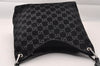 Authentic GUCCI Bamboo Shoulder Hand Bag Purse GG Suede 0013007 Black 0933I