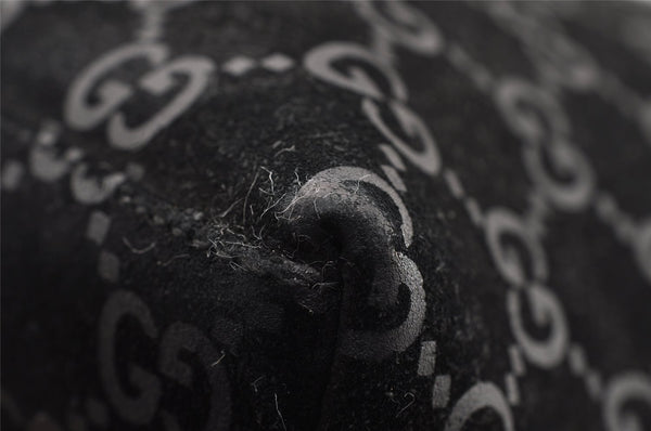 Authentic GUCCI Bamboo Shoulder Hand Bag Purse GG Suede 0013007 Black 0933I