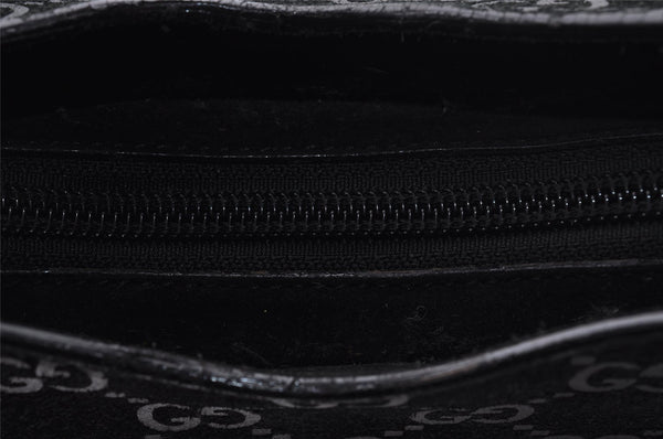 Authentic GUCCI Bamboo Shoulder Hand Bag Purse GG Suede 0013007 Black 0933I