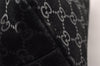 Authentic GUCCI Bamboo Shoulder Hand Bag Purse GG Suede 0013007 Black 0933I