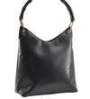 Authentic GUCCI Vintage Bamboo Shoulder Hand Bag Leather 0013007 Black 0934G