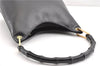 Authentic GUCCI Vintage Bamboo Shoulder Hand Bag Leather 0013007 Black 0934G