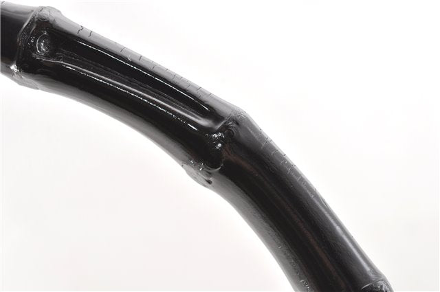 Authentic GUCCI Vintage Bamboo Shoulder Hand Bag Leather 0013007 Black 0934G