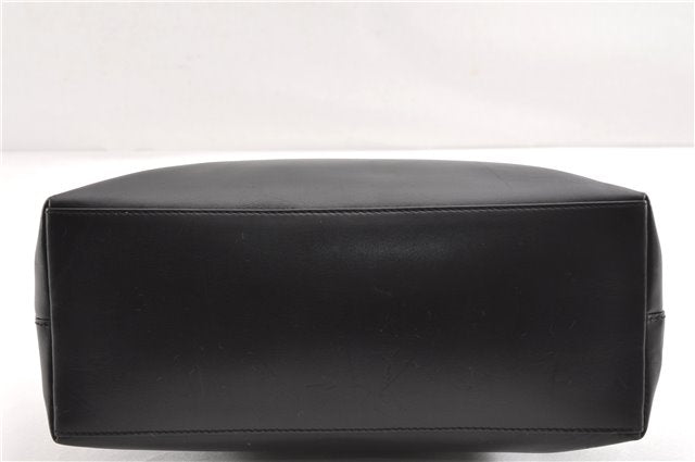 Authentic GUCCI Vintage Bamboo Shoulder Hand Bag Leather 0013007 Black 0934G