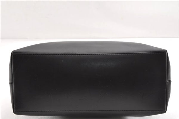 Authentic GUCCI Vintage Bamboo Shoulder Hand Bag Leather 0013007 Black 0934G