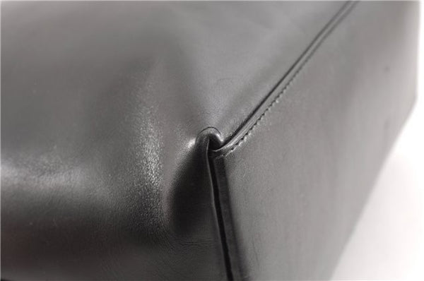 Authentic GUCCI Vintage Bamboo Shoulder Hand Bag Leather 0013007 Black 0934G