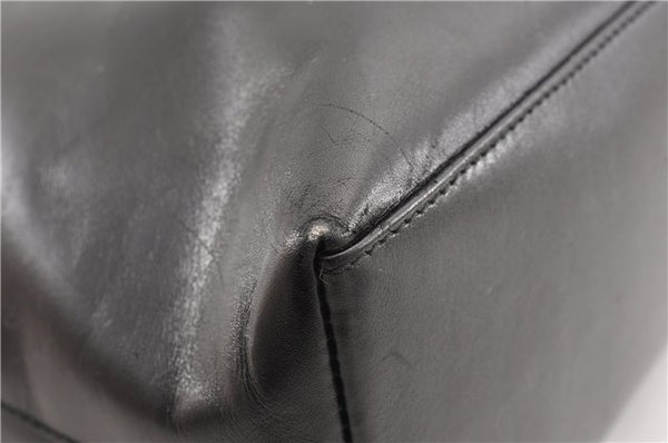 Authentic GUCCI Vintage Bamboo Shoulder Hand Bag Leather 0013007 Black 0934G