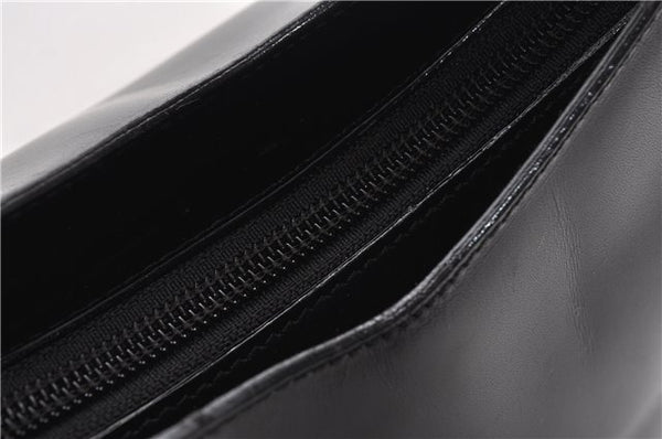 Authentic GUCCI Vintage Bamboo Shoulder Hand Bag Leather 0013007 Black 0934G