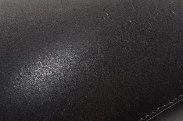 Authentic GUCCI Vintage Bamboo Shoulder Hand Bag Leather 0013007 Black 0934G