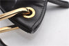 Authentic GUCCI Vintage Bamboo Shoulder Hand Bag Leather 0013007 Black 0934G