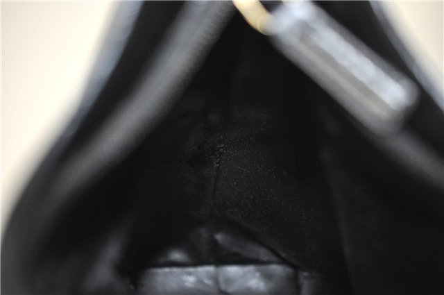 Authentic GUCCI Vintage Bamboo Shoulder Hand Bag Leather 0013007 Black 0934G