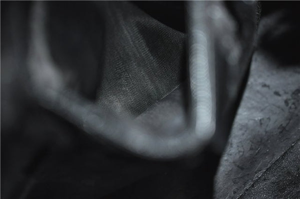 Authentic GUCCI Vintage Bamboo Shoulder Hand Bag Leather 0013007 Black 0934G