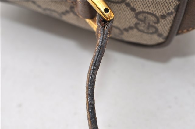 Authentic GUCCI Web Sherry Line Shoulder Cross Bag GG PVC Leather Brown 0935G