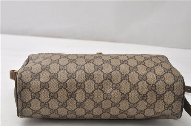 Authentic GUCCI Web Sherry Line Shoulder Cross Bag GG PVC Leather Brown 0935G
