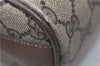 Authentic GUCCI Web Sherry Line Shoulder Cross Bag GG PVC Leather Brown 0935G
