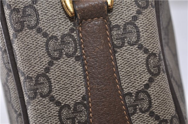 Authentic GUCCI Web Sherry Line Shoulder Cross Bag GG PVC Leather Brown 0935G