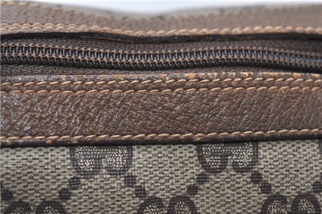 Authentic GUCCI Web Sherry Line Shoulder Cross Bag GG PVC Leather Brown 0935G