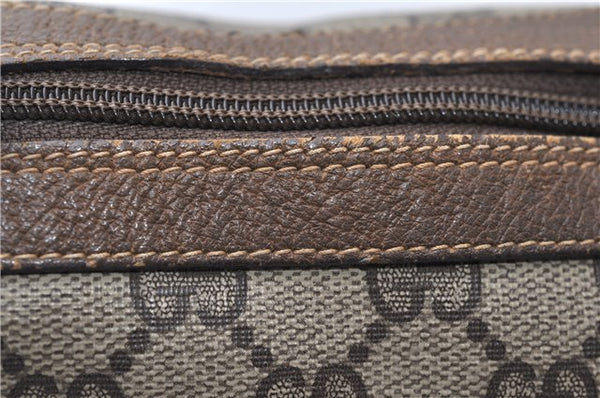 Authentic GUCCI Web Sherry Line Shoulder Cross Bag GG PVC Leather Brown 0935G