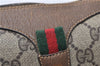 Authentic GUCCI Web Sherry Line Shoulder Cross Bag GG PVC Leather Brown 0935G