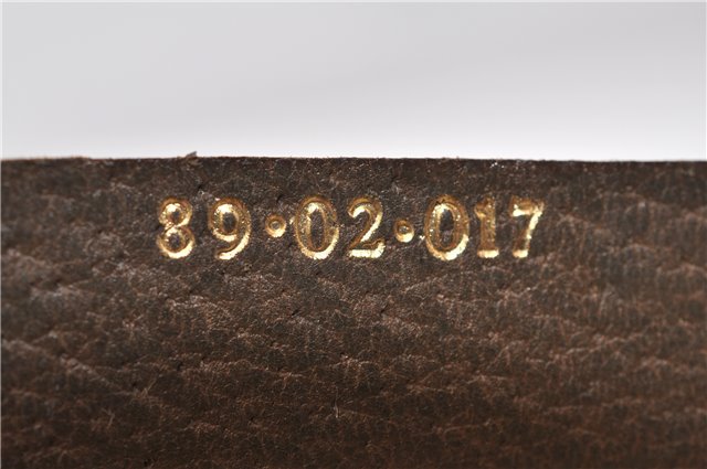 Authentic GUCCI Web Sherry Line Shoulder Cross Bag GG PVC Leather Brown 0935G