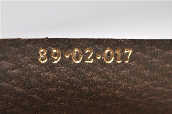 Authentic GUCCI Web Sherry Line Shoulder Cross Bag GG PVC Leather Brown 0935G