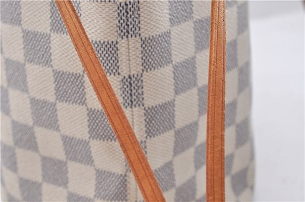 Authentic Louis Vuitton Damier Azur Neverfull PM Tote Bag N51110 LV 0936D