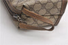 Authentic GUCCI Vintage Clutch Hand Bag Purse GG PVC Leather Brown 0936G