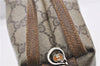 Authentic GUCCI Vintage Clutch Hand Bag Purse GG PVC Leather Brown 0936G