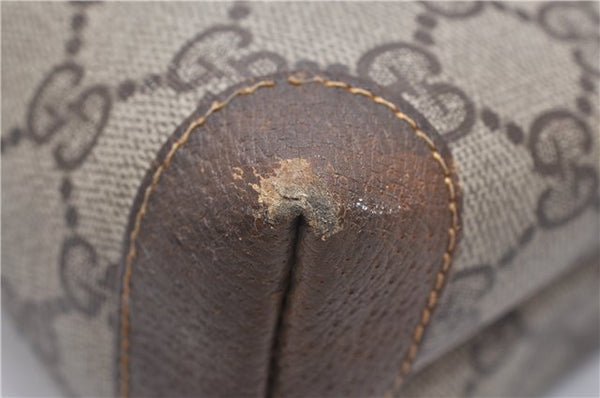 Authentic GUCCI Vintage Clutch Hand Bag Purse GG PVC Leather Brown 0936G