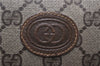 Authentic GUCCI Vintage Clutch Hand Bag Purse GG PVC Leather Brown 0936G