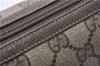 Authentic GUCCI Vintage Clutch Hand Bag Purse GG PVC Leather Brown 0936G