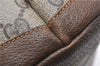 Authentic GUCCI Vintage Clutch Hand Bag Purse GG PVC Leather Brown 0936G