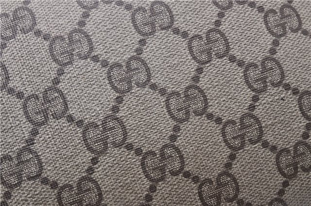 Authentic GUCCI Vintage Clutch Hand Bag Purse GG PVC Leather Brown 0936G