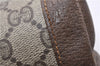 Authentic GUCCI Vintage Clutch Hand Bag Purse GG PVC Leather Brown 0936G