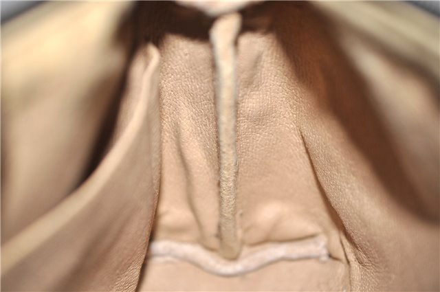 Authentic GUCCI Vintage Clutch Hand Bag Purse GG PVC Leather Brown 0936G